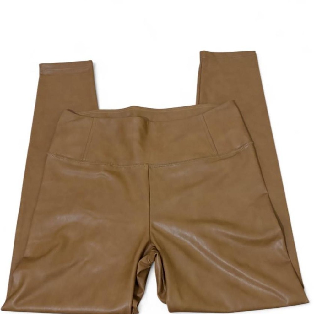 Bagatelle NYC Tan Faux Leather Leggings Womens Size 6 Camel Pull On Pants